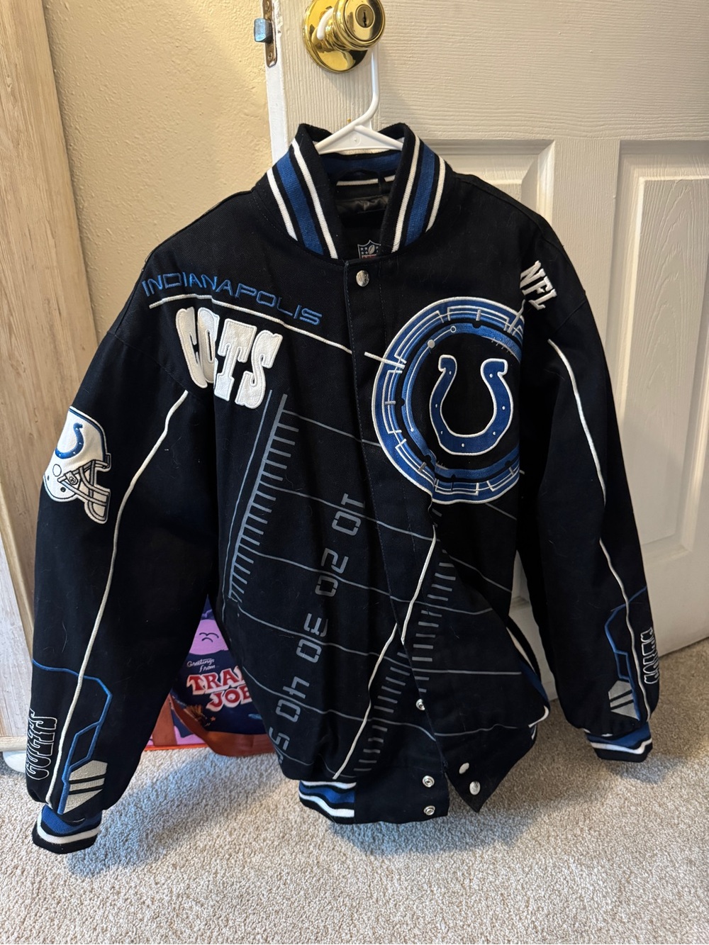 Indianapolis Colts Men's Black & Royal Varsity Jacket